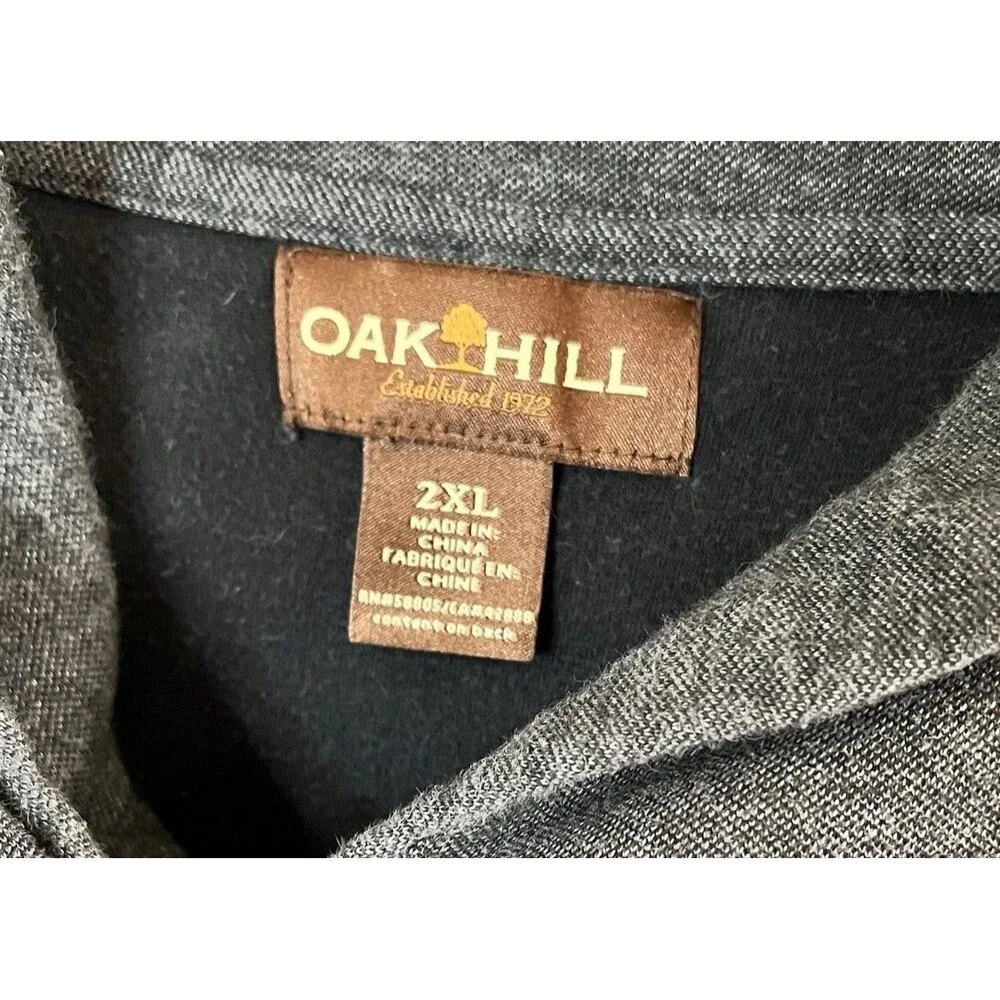 Oak Hill Pullover 2XL Shawl Collar Long Sleeve Grey Heather Comfort